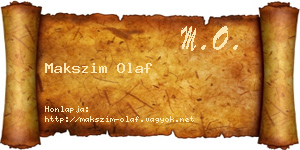 Makszim Olaf névjegykártya